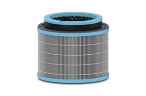 Activated carbon pellet filter with durable mesh filter.