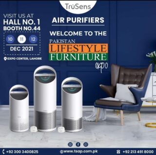 Hello all, Visit our Booth No. 44 in Hall No.1 in Lahore Lifestyle Furniture Expo.
For more information check out our website now  https://www.tsap.com.pk/product-category/air-purifiers/
#tsap #airpurifier #cleanair #DuPont #360filtration #healthylife #TruSens #trusensse #trusens #trusenswellness #dupontregistry #dupontregistrylifestyle